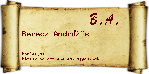 Berecz András névjegykártya