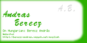 andras berecz business card